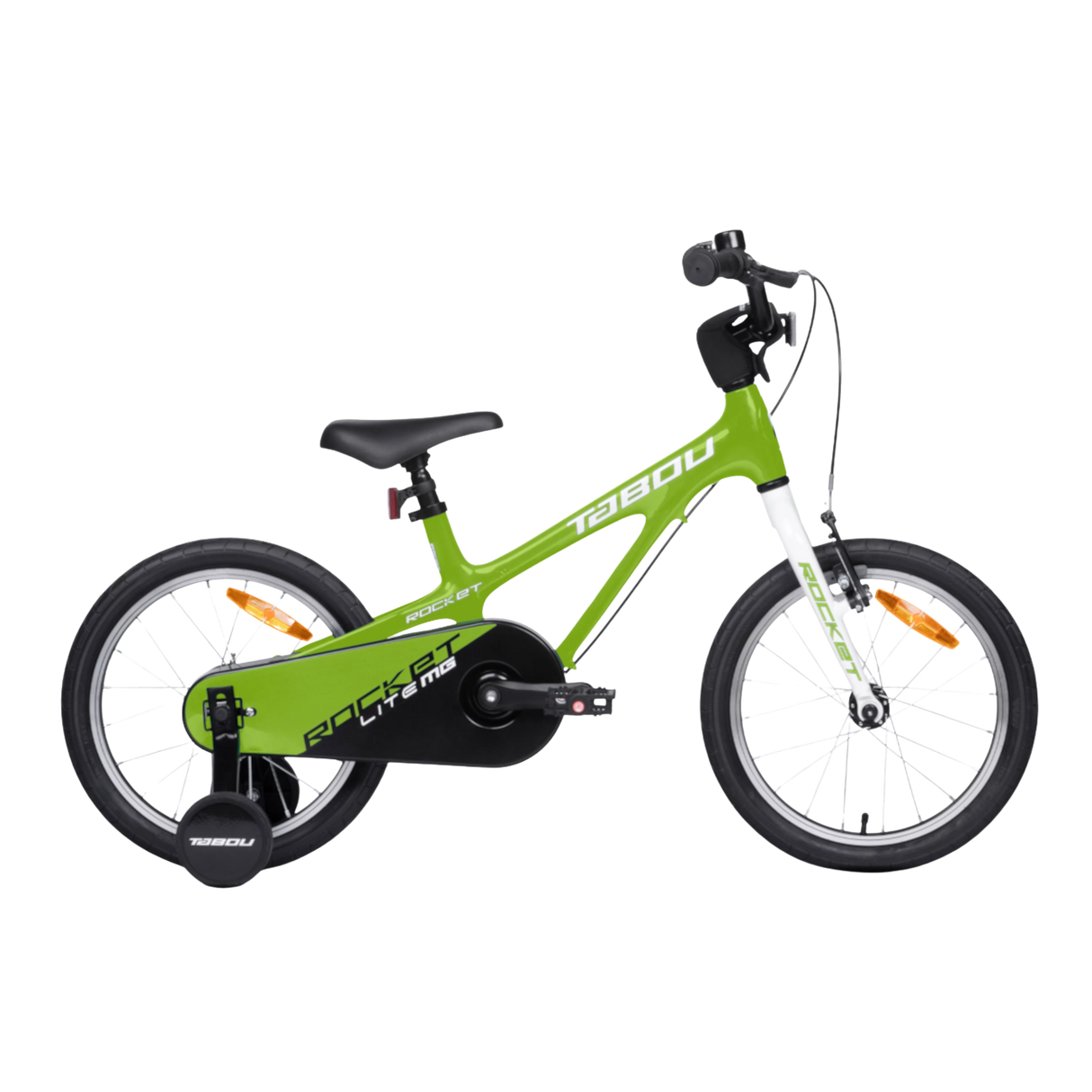 Ultralätt barncykel TABOU Rocket Lite MG, 16" grön/vit