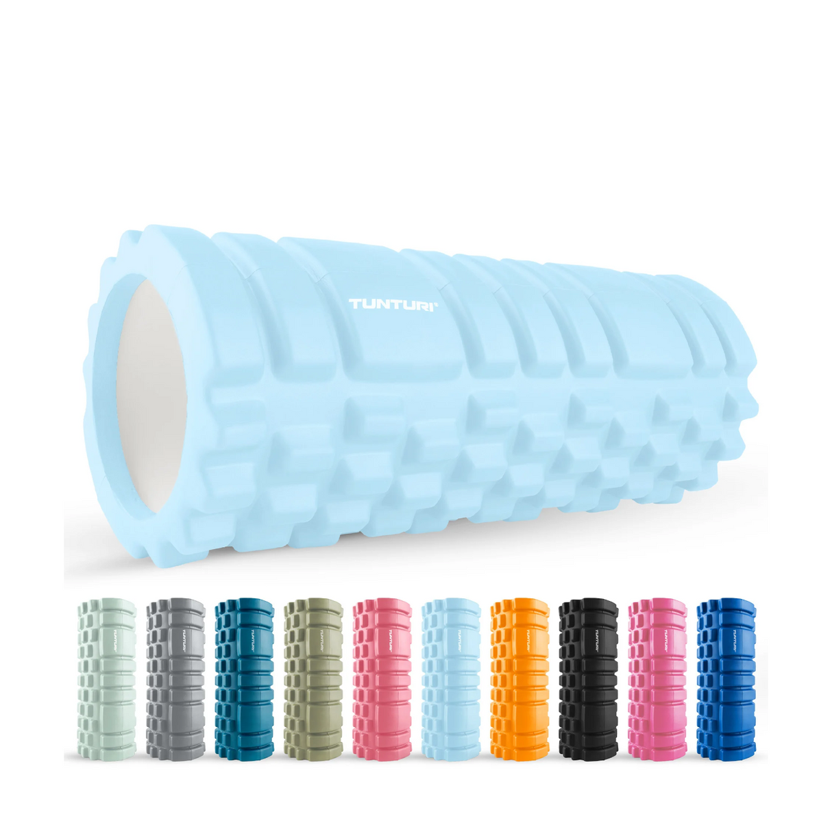 Massagerulle TUNTURI Yoga Grid Foam Roller, 33cm, Ljusblå