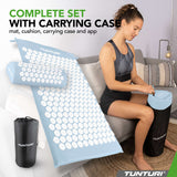 TUNTURI Akupressurmadrass och kudde, ljusblå