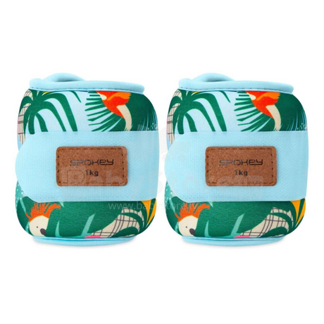 Hand- och fotledsvikter SPOKEY Home Jungle 2x1 kg, blå-fläckig