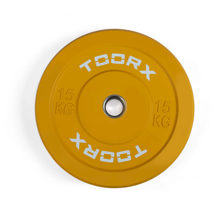 Viktplatta TOORX Bumper Plate Challenge, grön, 50 mm, 10 kg