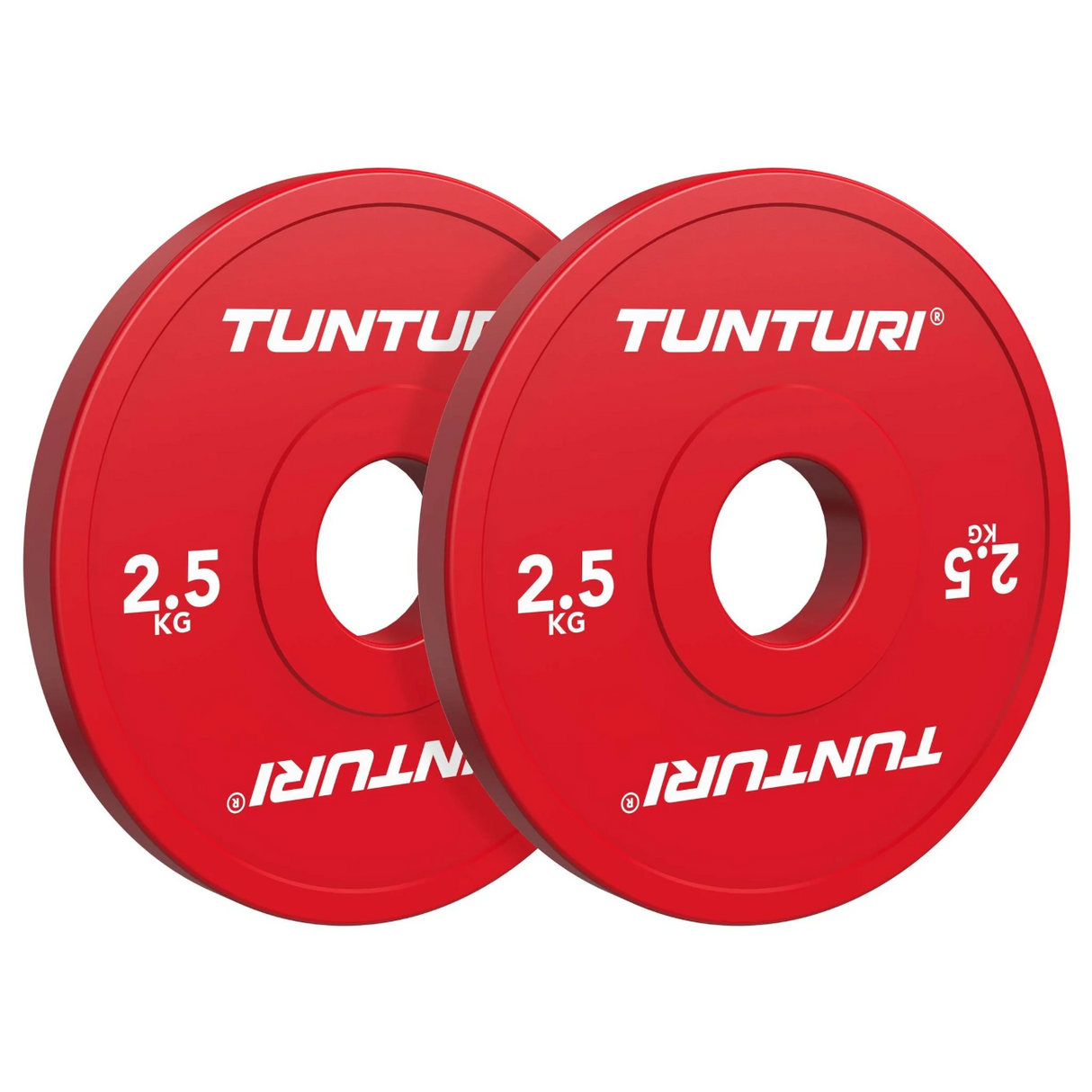Viktskivor TUNTURI Platinum Fractional Plates, Röd, 50mm, 2 x 2.5 kg