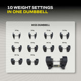 Justerbar hantel TUNTURI MX55 Hantel 4,5-24,9 kg, räfflad