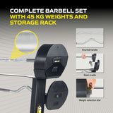 Justerbar hantel TUNTURI MX100 skivstång 12,8 - 45,5 kg
