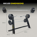 Justerbar hantel TUNTURI MX100 skivstång 12,8 - 45,5 kg