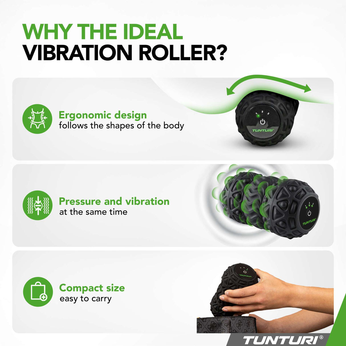 TUNTURI Vibrating Duo Massage Roller