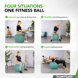 Træningsbold TUNTURI Gymball 55cm, Anti-Burst, Petrol