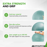 Träningsboll TUNTURI Gymball 55cm, Anti-Burst, Petrol